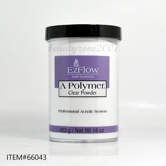 EzFlow Nail Acrylic Powder - Clear 16oz #66043