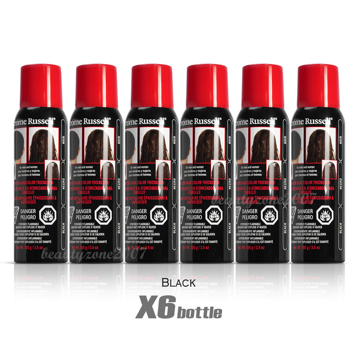 Jerome Russell - Spray-on Hair Color Thickener - Black 3.5 oz (6 Pack)