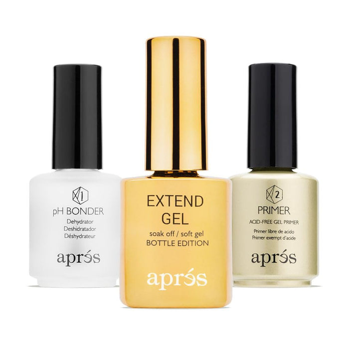 Apres Gel-X Professional Nail Kit pH Bonder, Acid-Free Gel Primer and Extend Gel