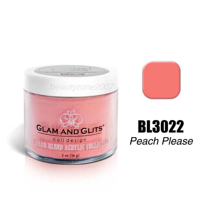 Glam and Glits Color Blend Nail Powder BL3022 Peach Please 2oz