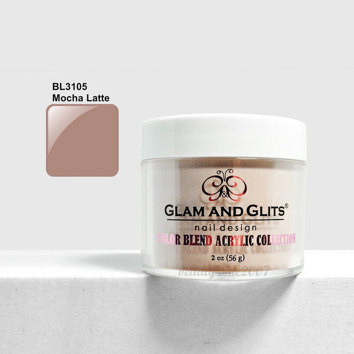 Glam and Glits Color Blend Nail Powder BL3105 - Mocha Latte 2oz