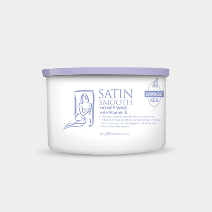 Satin Smooth - Honey Wax with Vitamin E 14oz (Pack of 6)
