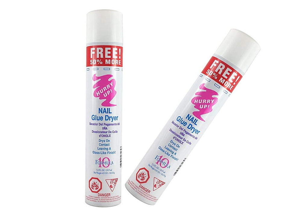 Hurry Up Glue Spray Activator Nail Glue Dryer 7.2 oz (2 Bottles)
