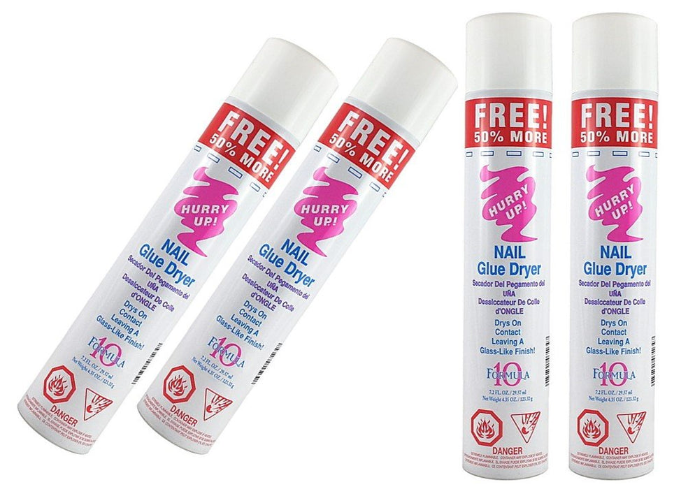 Hurry Up Glue Spray Activator Nail Glue Dryer 7.2 oz (4 Bottles)
