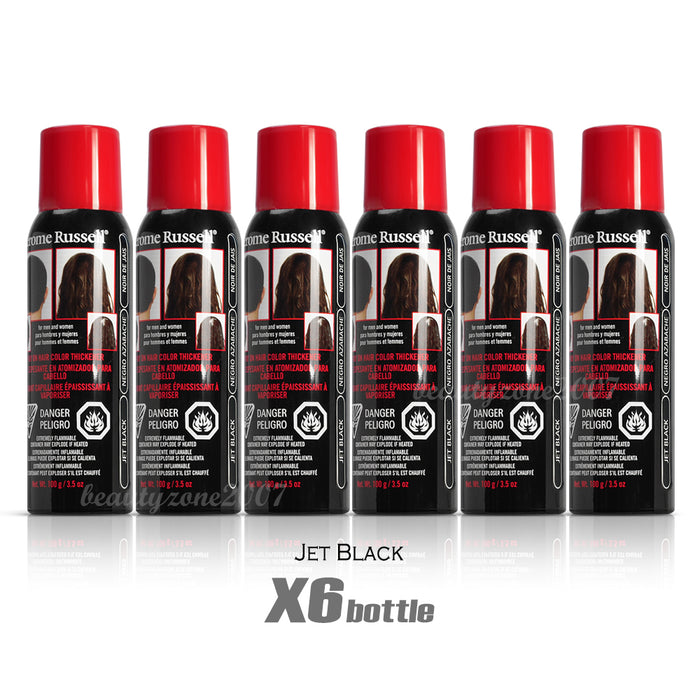 Jerome Russell - Spray-on Hair Color Thickener - Jet Black 3.5 oz (6 Pack)