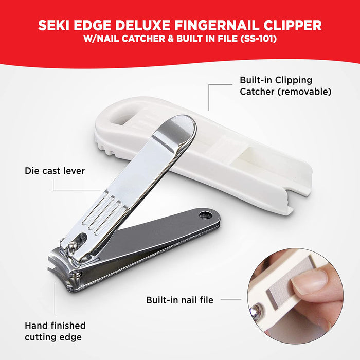 Seki Edge - (SS-101) Deluxe Fingernail Clipper w/Nail Catcher & Built in File