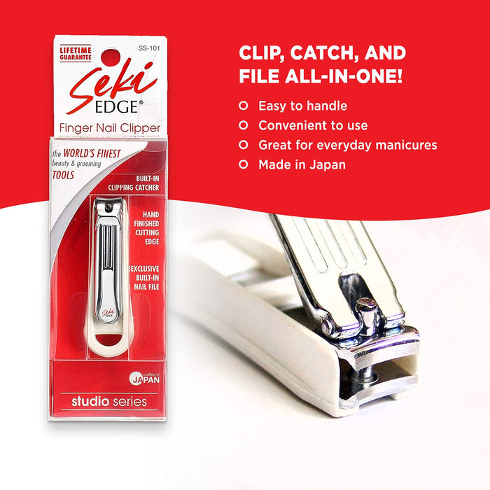 Seki Edge - (SS-101) Deluxe Fingernail Clipper w/Nail Catcher & Built in File