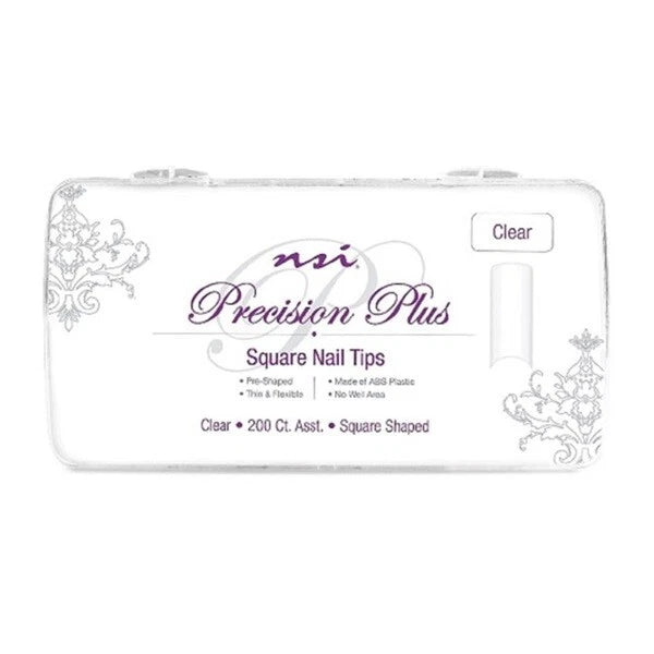 nsi - Precision Plus Square Nail Tips 200 Ct (Clear)