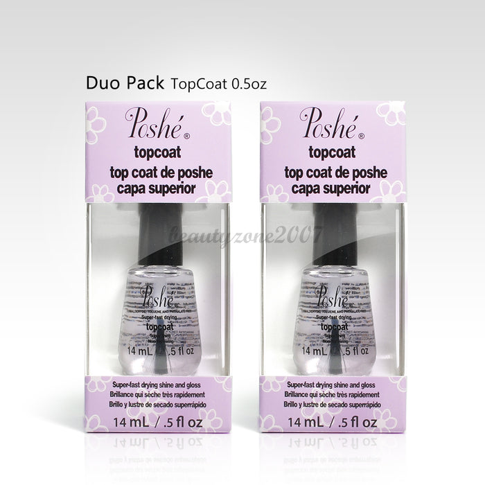 Poshe - Super Fast Drying Top Coat 0.5 oz (2 Pack)