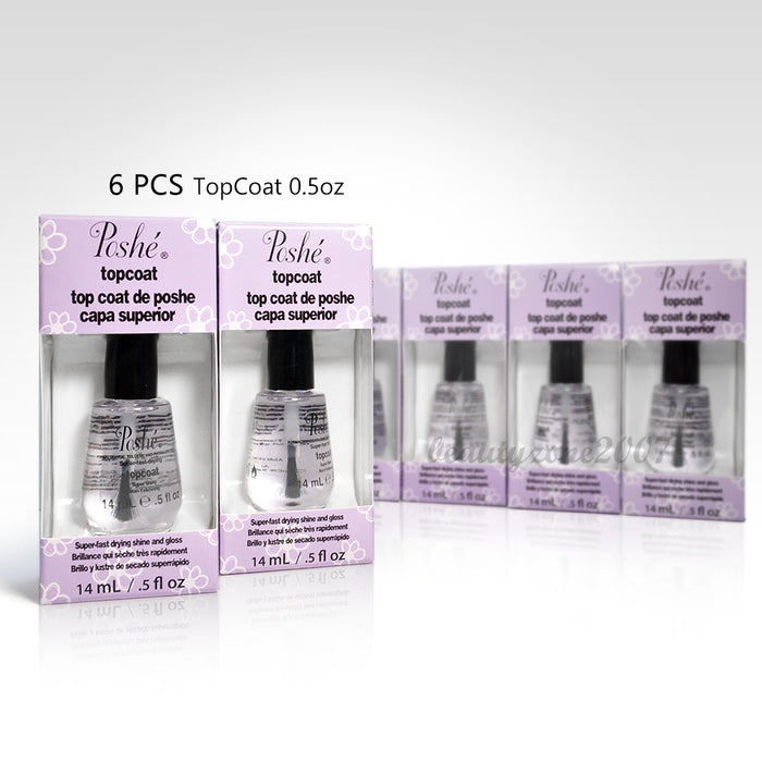 Poshe - Super Fast Drying Top Coat 0.5 oz (6 Pack)