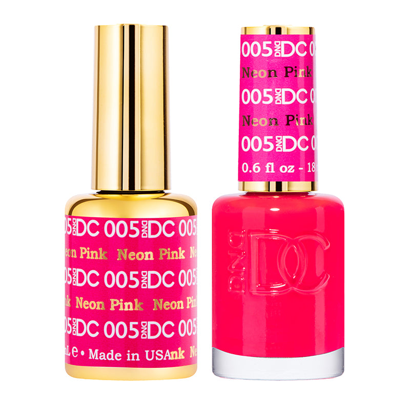 DND DC Duo #005 Neon Pink – Gel + Matching Lacquer 0.5 fl oz
