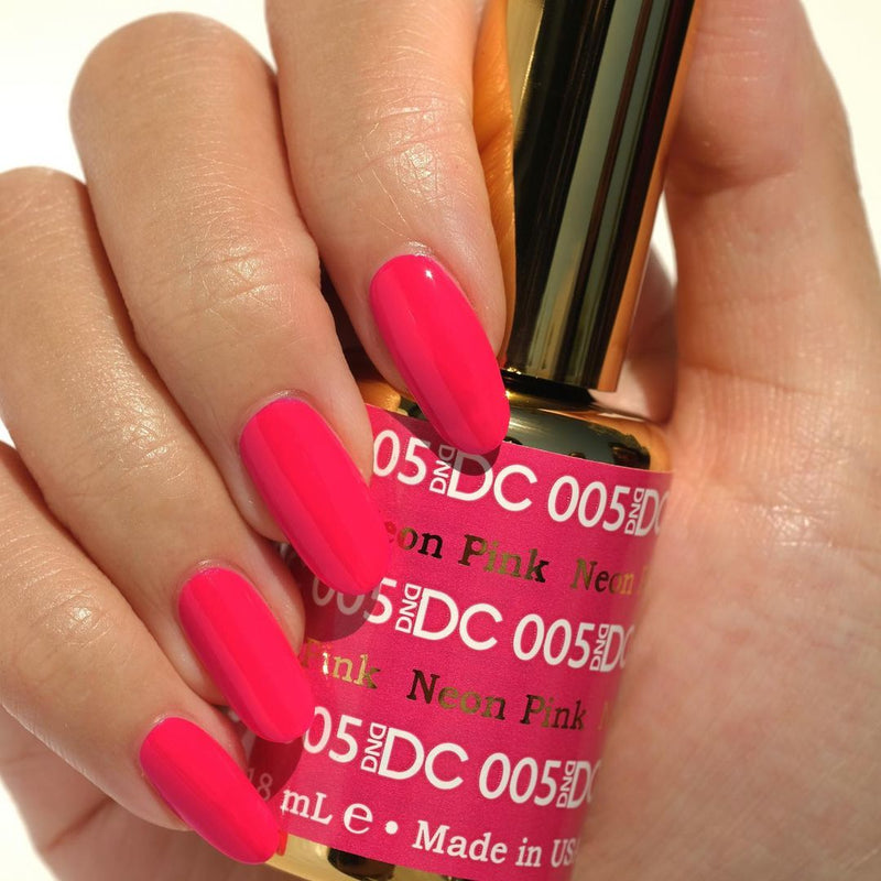 DND DC Duo #005 Neon Pink – Gel + Matching Lacquer 0.5 fl oz