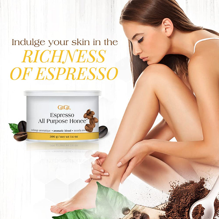 GiGi - Espresso All Purpose Honee Wax 14oz (Pack of 16)