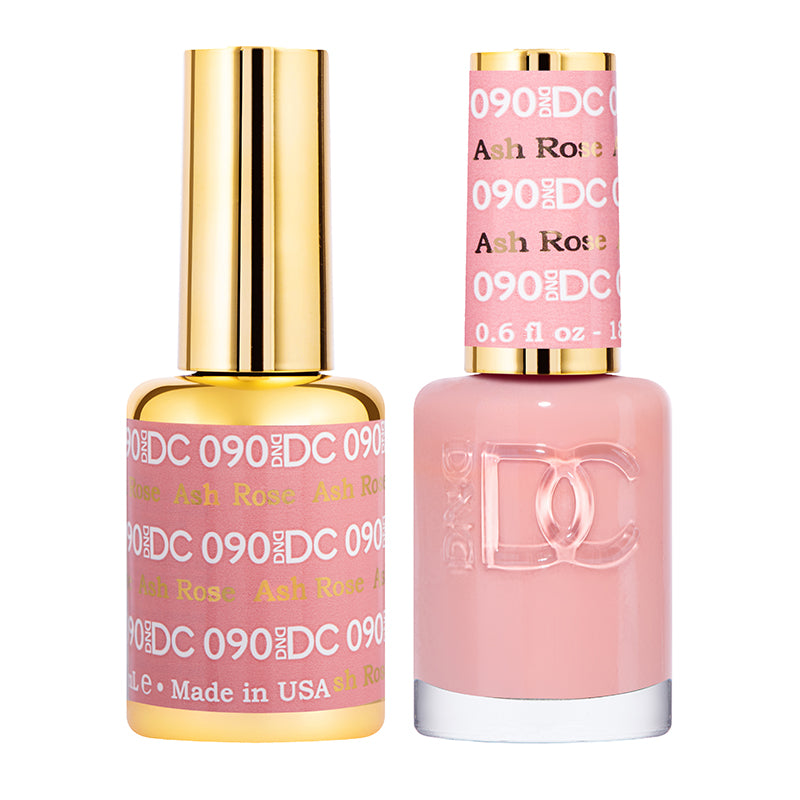 DND DC Duo #090 Rosa Ceniza – Gel + Laca a juego 15 ml