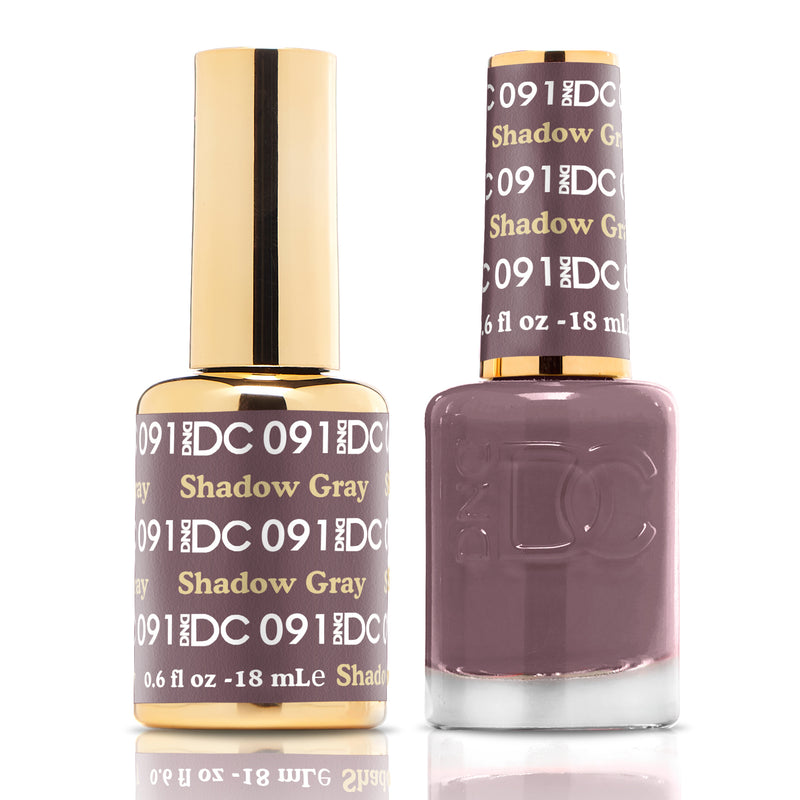 DND DC Duo #091 Gris Sombra – Gel + Laca a juego 15 ml