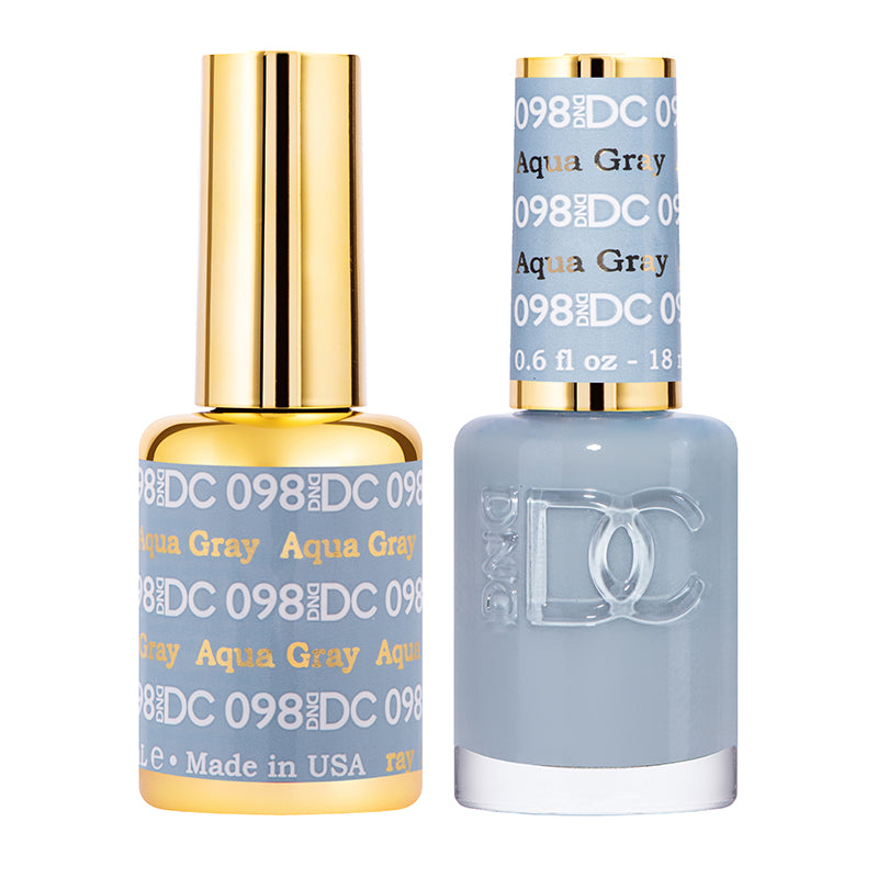 DND DC Duo #098 Aqua Gray – Gel + Laca a juego 0.5 fl oz