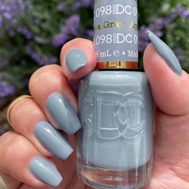 DND DC Duo #098 Aqua Gray – Gel + Laca a juego 0.5 fl oz