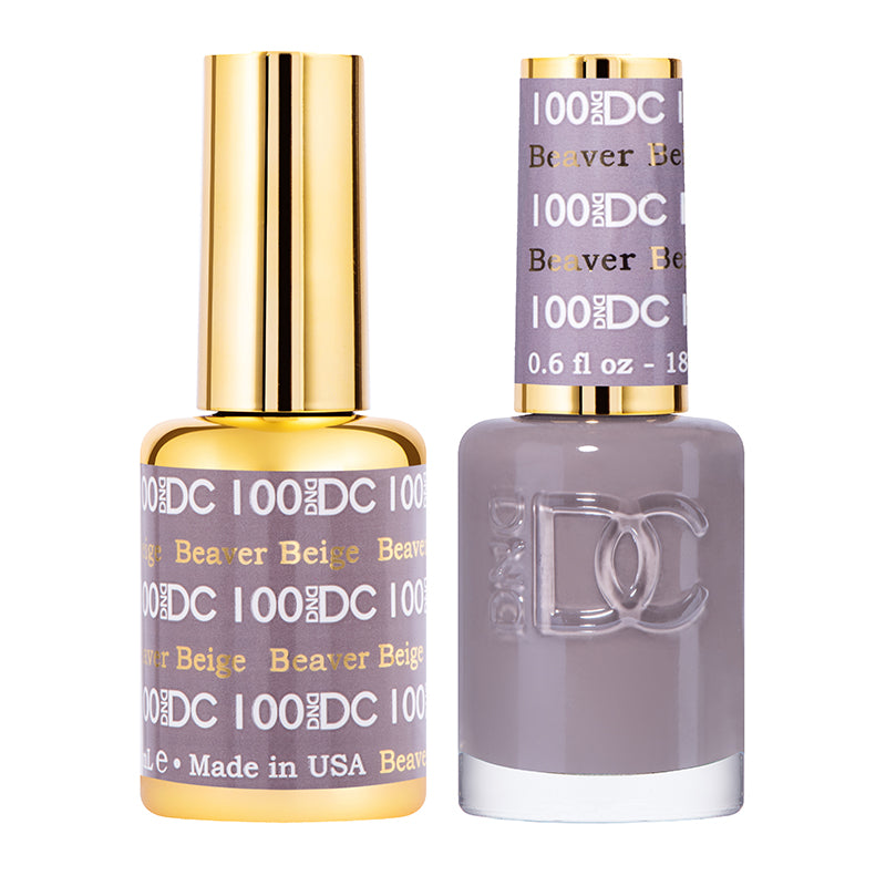 DND DC Duo #100 Beaver Beige – Gel + Matching Lacquer 0.5 fl oz