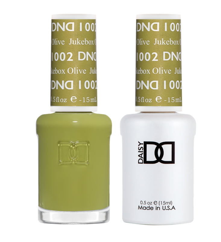 Gel y laca DND n.° 1002 Jukebox Olive – 14 ml (0,5 fl oz) UV/LED Soak Off