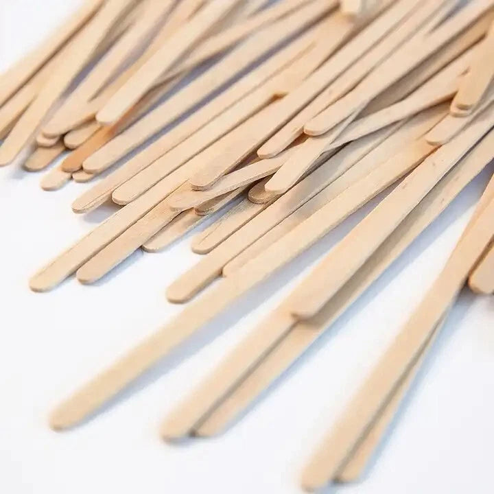 100 Medium Wooden Waxing Sticks Hair Removal Applicators Spatula 4.5"