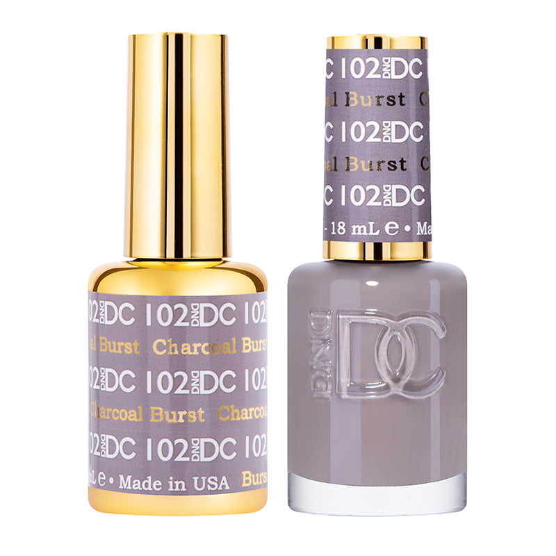 DND DC Duo #102 Charcoal Burst – Gel + Laca a juego 0.5 fl oz