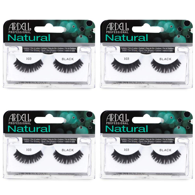 Ardell - Pestañas postizas en tira - Natural 103 (Paquete de 4)