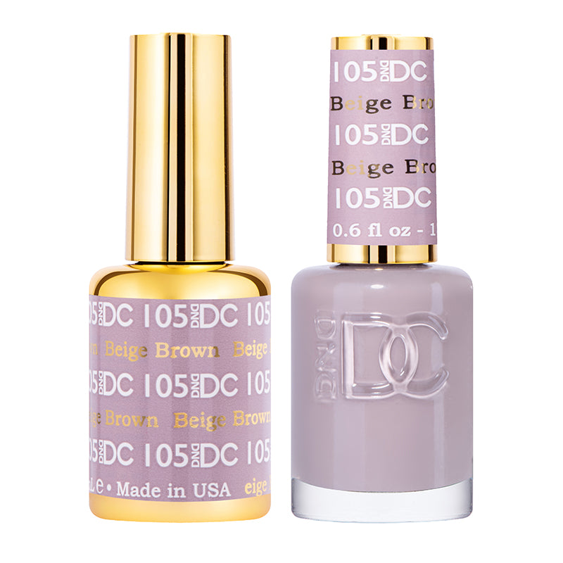 DND DC Duo #105 Beige Marrón – Gel + Laca a juego 0.5 fl oz
