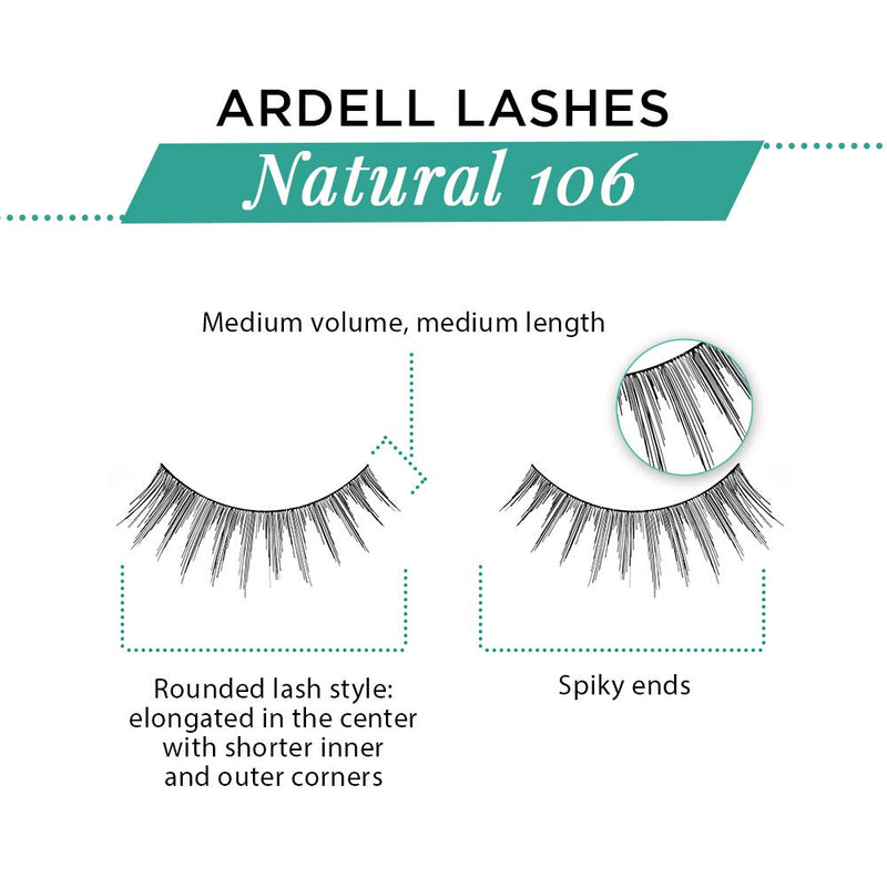 Ardell - Pestañas postizas en tira - Natural 106 (Paquete de 4)