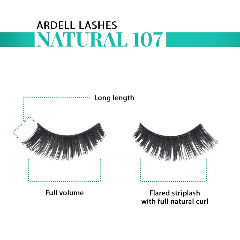 Ardell - Pestañas postizas en tira - Natural 107 (Paquete de 4)