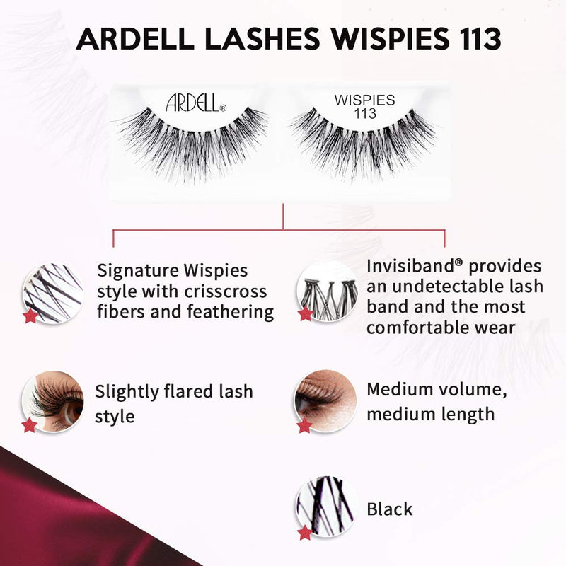Ardell - Pestañas postizas en tira - Wispies 113 (Paquete de 4)