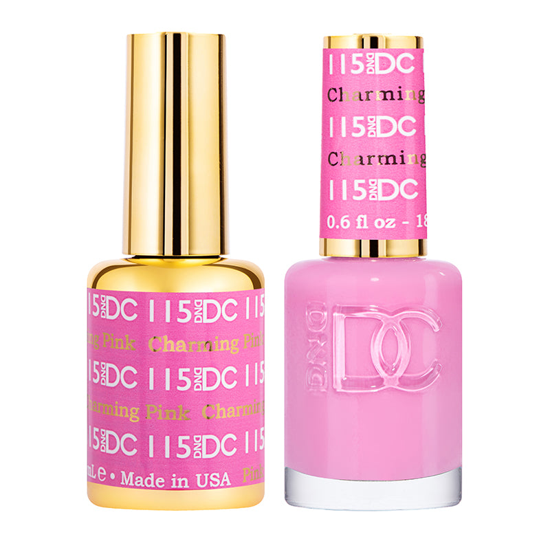 DND DC Duo #115 Charming Pink – Gel + Matching Lacquer 0.5 fl oz
