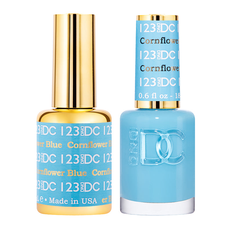 DND DC Duo #123 Cornflower Blue – Gel + Matching Lacquer 0.5 fl oz