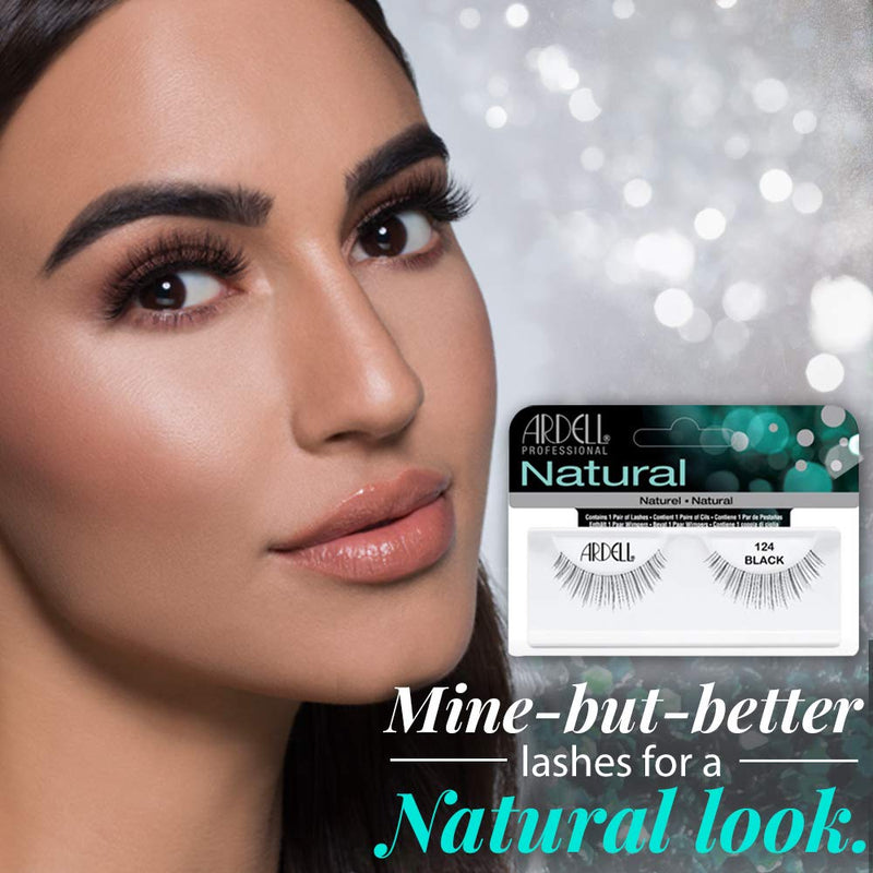 Ardell - Pestañas postizas en tira - Natural 124 (Paquete de 4)