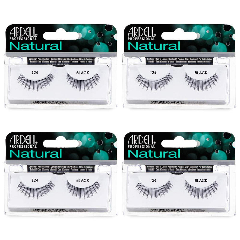 Ardell - Pestañas postizas en tira - Natural 124 (Paquete de 4)