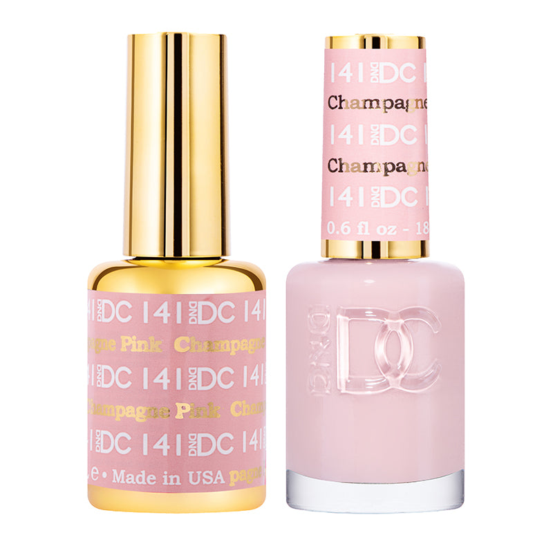 DND DC Duo #141 Rosa Champán – Gel + Laca a juego 15 ml