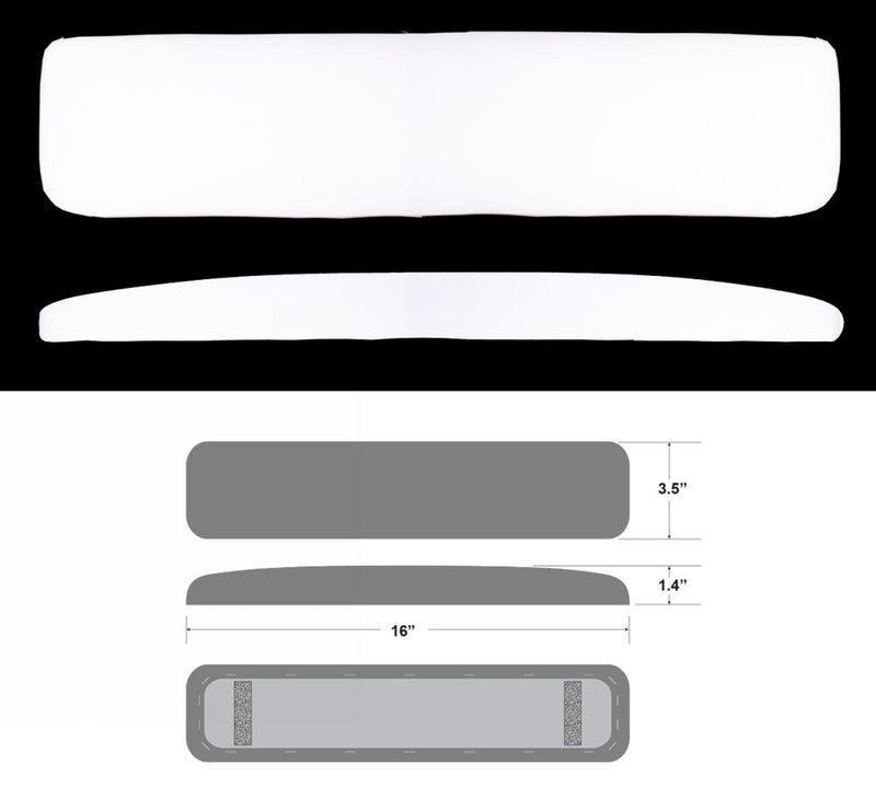 16" Armrest for Nail Table | Long | Straight - White