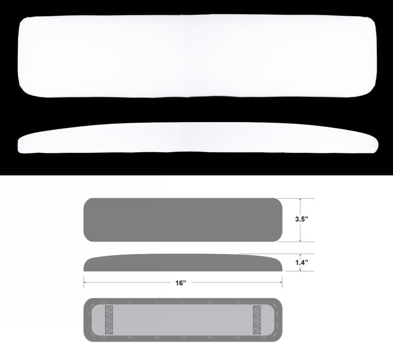 16" Armrest for Nail Table | Long | Straight - White