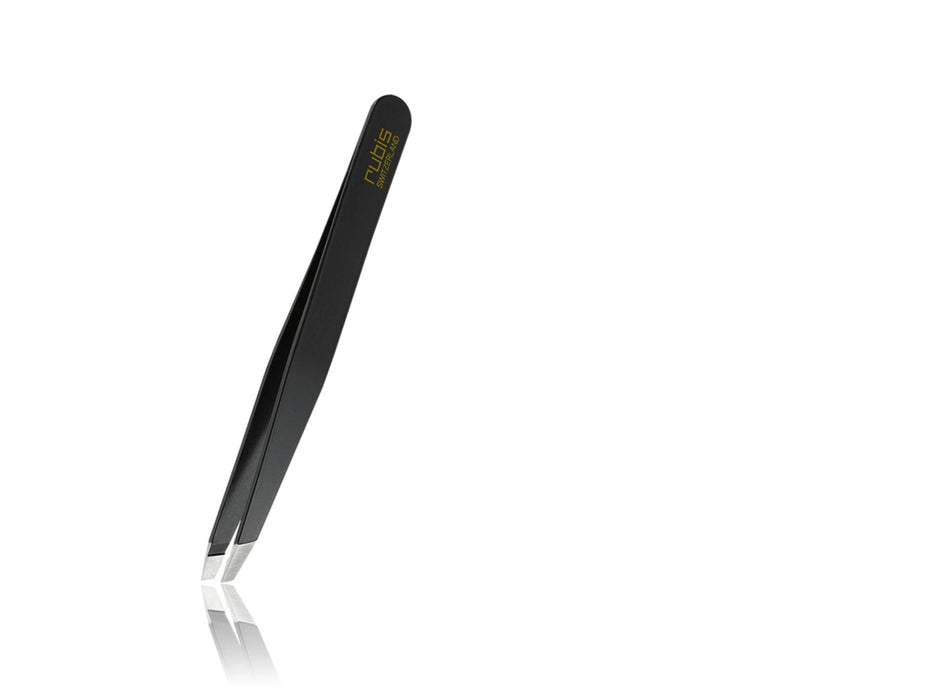 Rubis - 1K104 Slant Tip Tweezers - Black