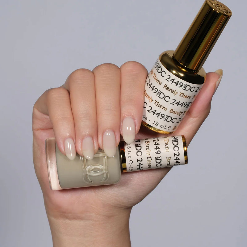 DND DC Duo #2449 Barely There – Gel + Laca a juego 0.5 fl oz