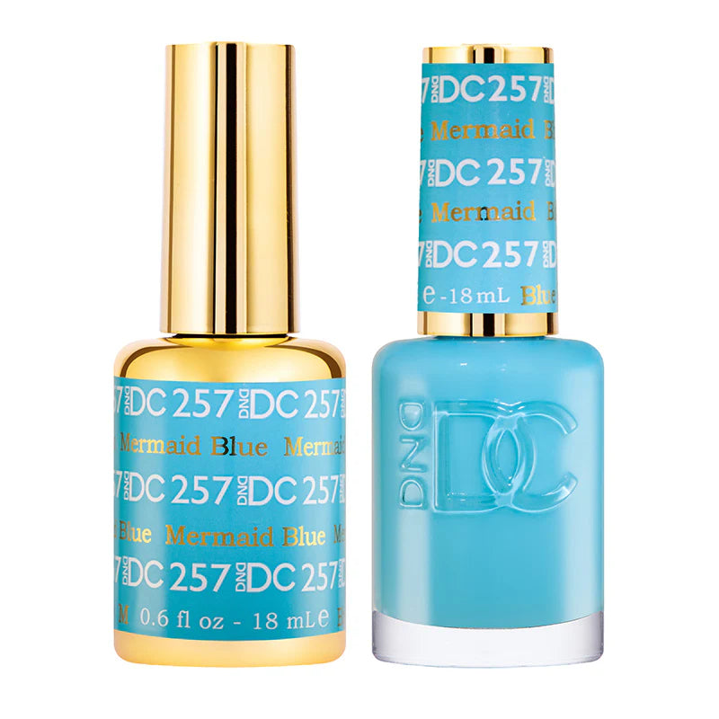 Esmalte en gel DND DC #257 Azul Sirena – 0.5 oz UV/LED Soak Off – 0.5 fl oz UV/LED Soak Off