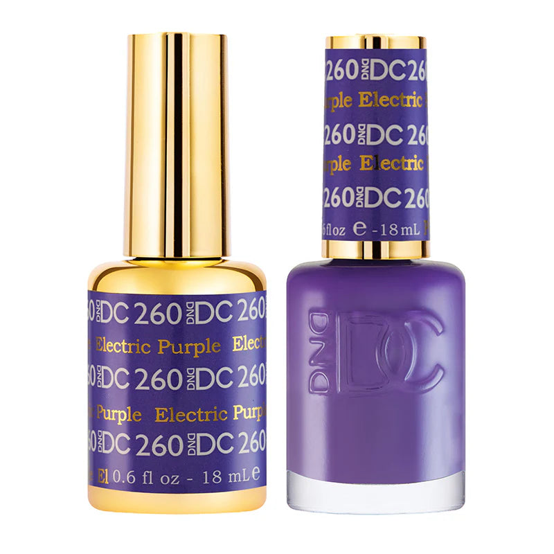 DND DC Duo #260 Morado Eléctrico – Gel + Laca a juego 0.5 fl oz