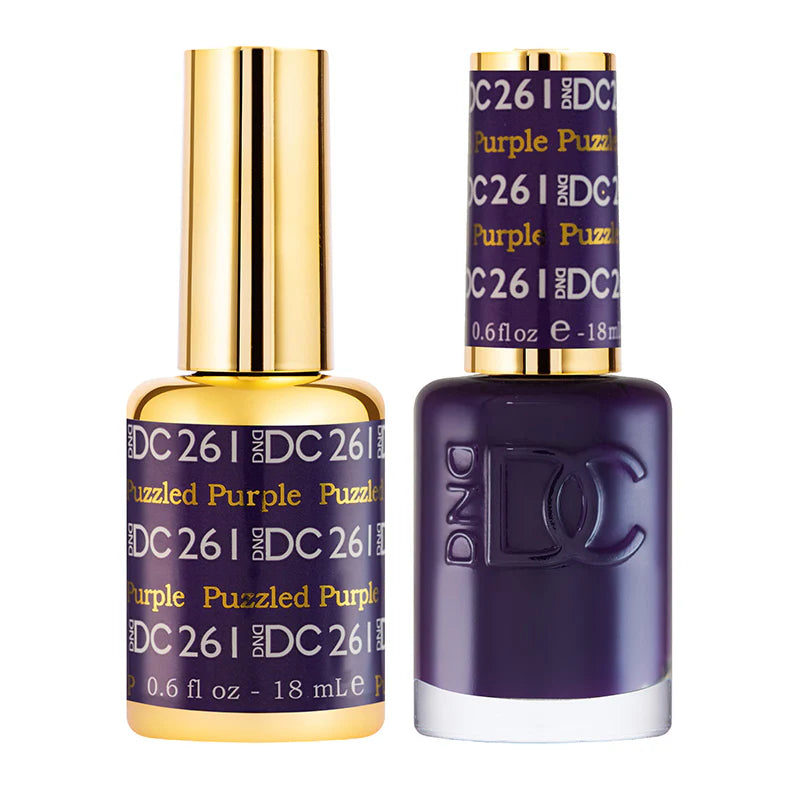DND DC Duo #261 Puzzled Purple – Gel + Laca a juego 0.5 fl oz