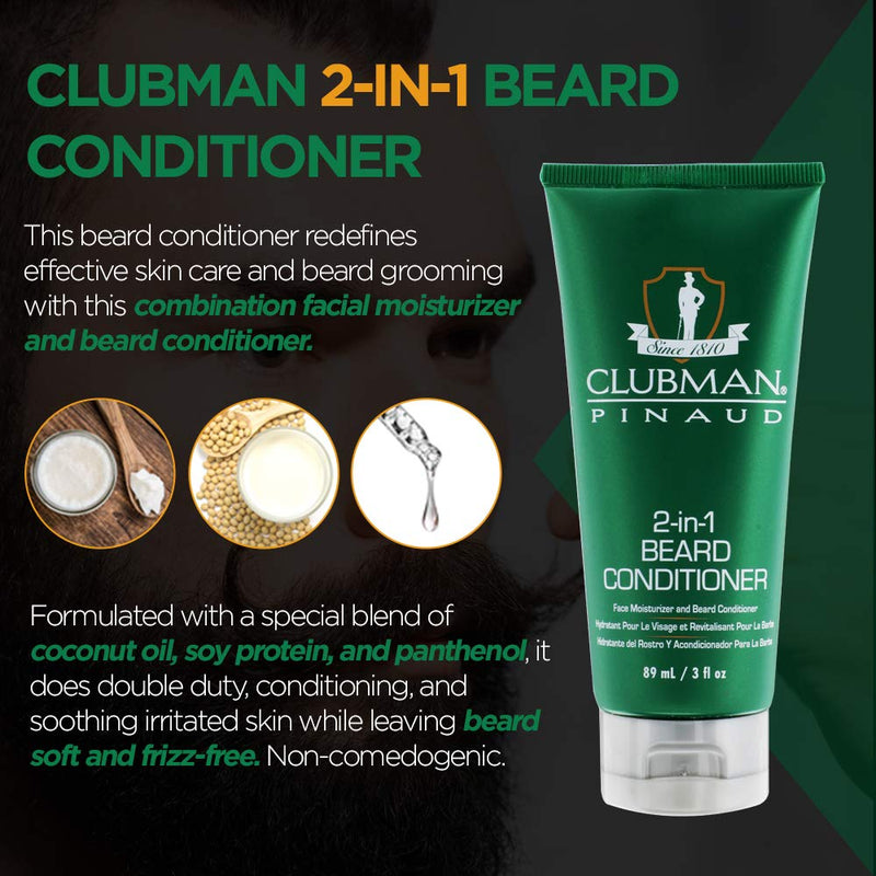 Clubman Pinaud - Acondicionador de barba 2 en 1, 88 ml
