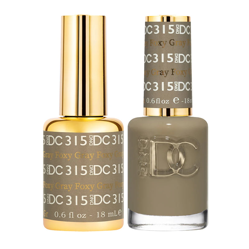 DND DC Duo #315 Foxy Gray – Gel + Laca a juego 0.5 fl oz