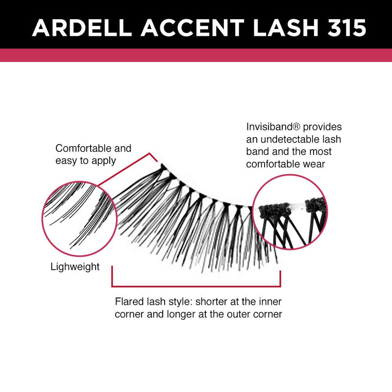 Ardell - Pestañas postizas en tira - Accent 315 (Paquete de 4)