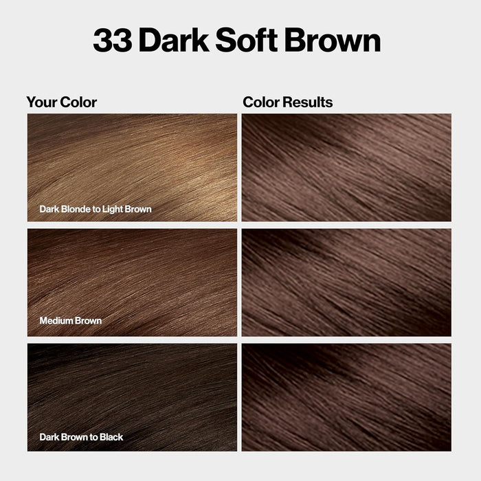 Revlon ColorSilk Permanent Hair Color #33 Dark Soft Brown (3 Pack)