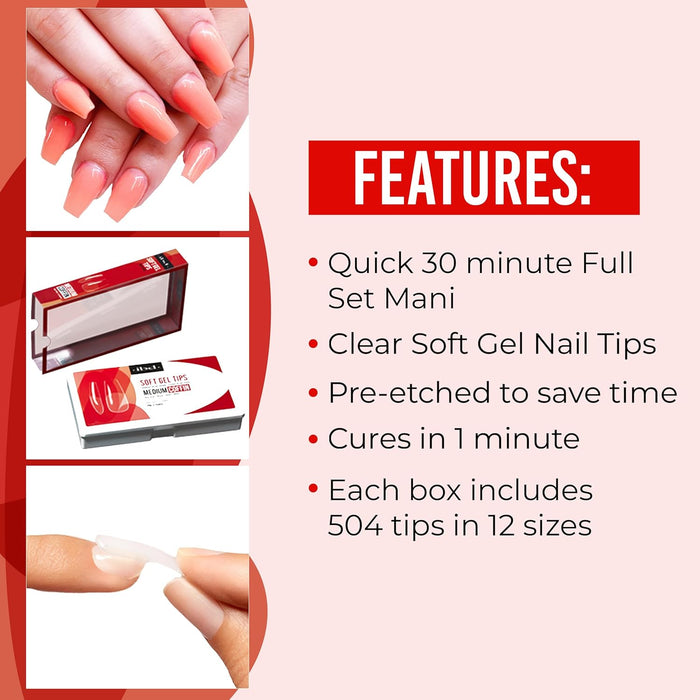 IBD - Soft Gel Tips - Medium Coffin