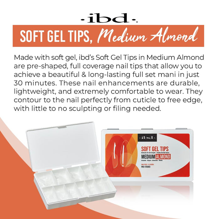 IBD - Soft Gel Tips - Medium Almond