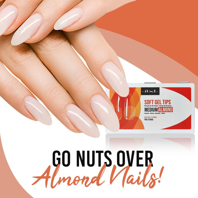 ibd - Soft Gel Tips - Medium Almond