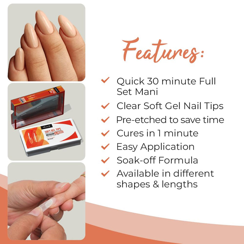 ibd - Soft Gel Tips - Medium Almond